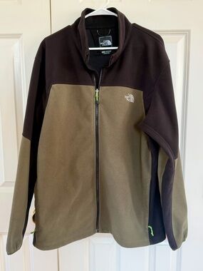 The North Face Olive & Black Full-Zip Performance Fleece Jacket XXL